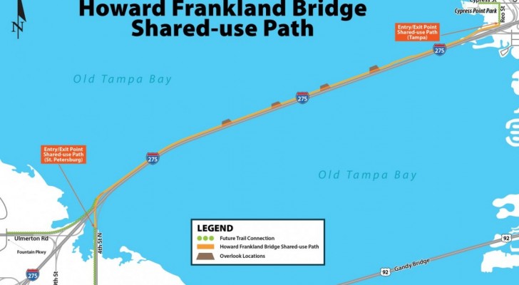 Howard Frankland Bridge Shared-Use Path (Pinellas Side) Closing this Week
